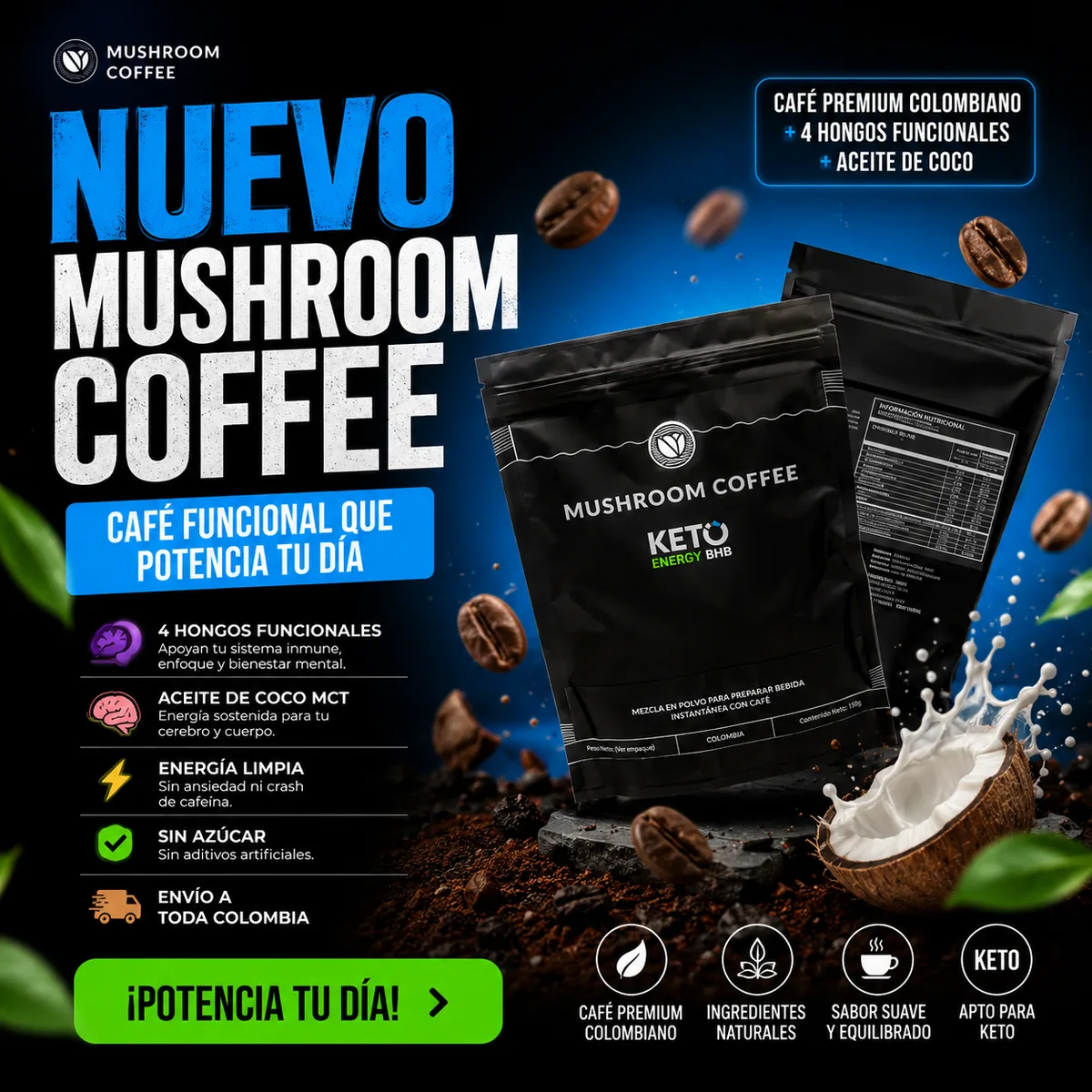 Mushroom Coffee — Café funcional con hongos